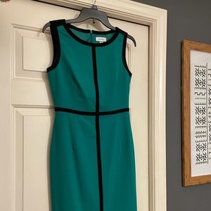 Size 4 Green and Black Calvin Klein Dress